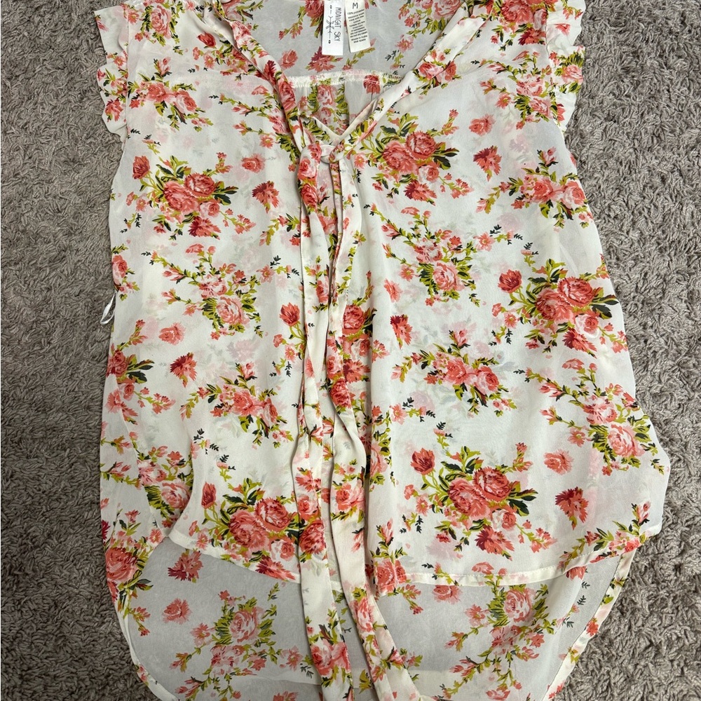Mossimo Supply Co. Pink Floral Blouse